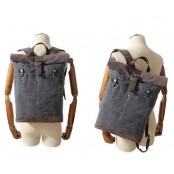TD32 WAX MARENGO UNISEX™ damski plecak + torba 2w1 płótno - skóra naturalna 